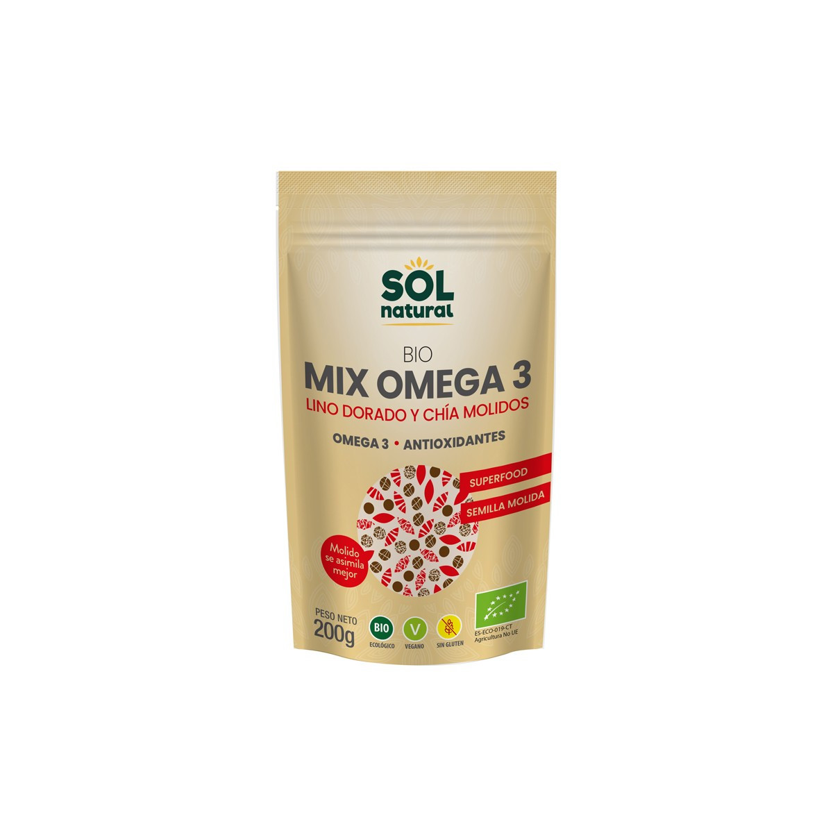Mix Omega3 Lino y chia molidas Bio 200g Sol Natural