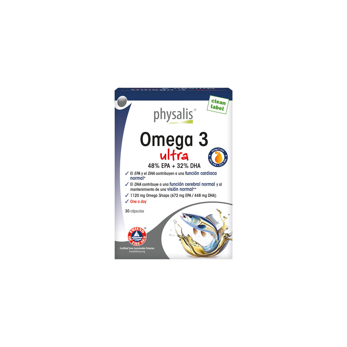 Omega 3 Ultra (48%) EPA + (32%) DHA 30 capsulas Physalis