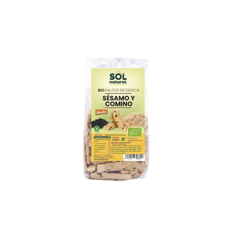 Palitos de Espelta con Sesamo y Comino bio 150g Sol Natural