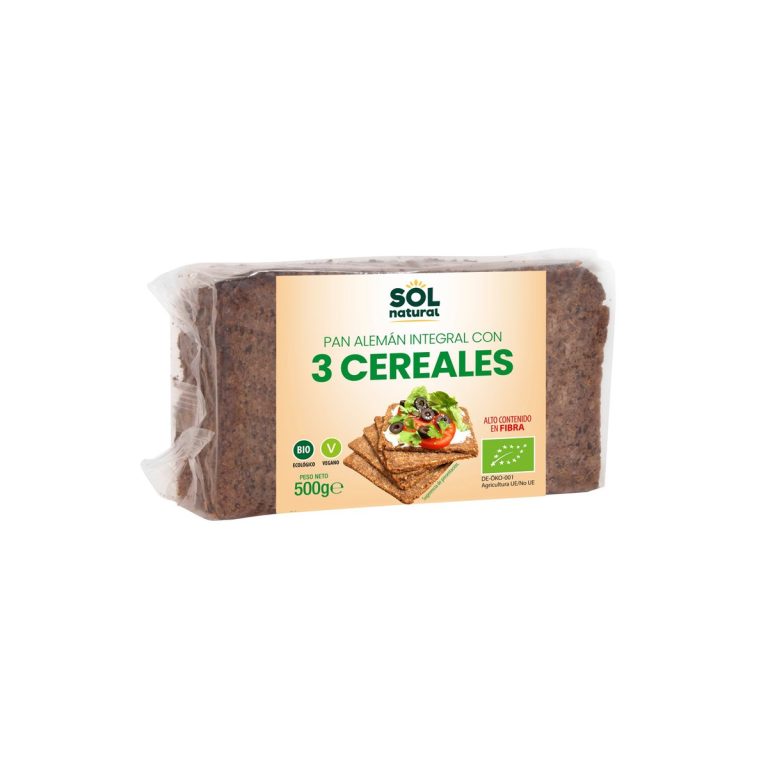 Pan aleman 3 cereales bio 500g Sol natural