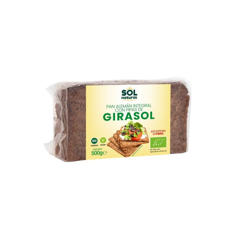 Pan aleman centeno integral con pipas de girasol bio 500g Sol natural
