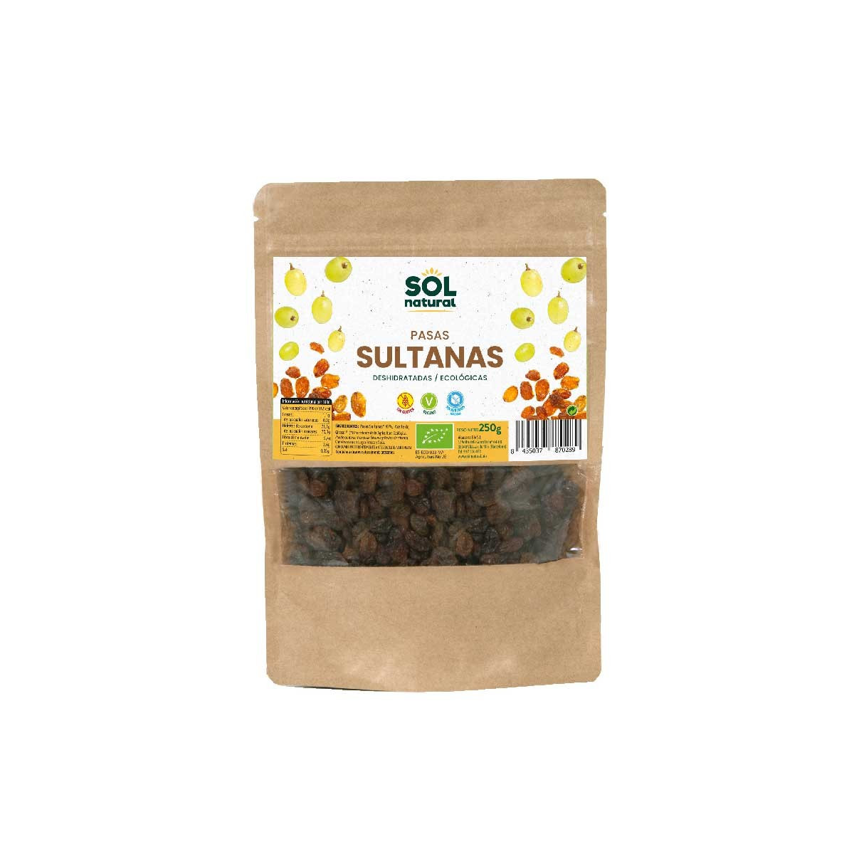 Pasas sultanas bio 250g Sol Natural