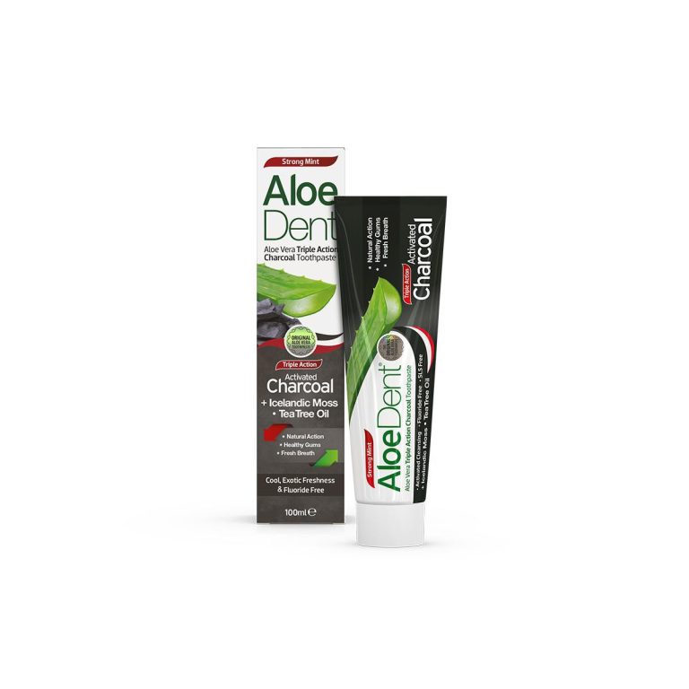 Dentifrico Aloe, Carbon activo, Arbol del te y menta 100ml Aloe Dent