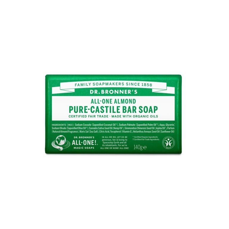 Pastilla de jabon de almendras bio 140g Dr. Bronner's