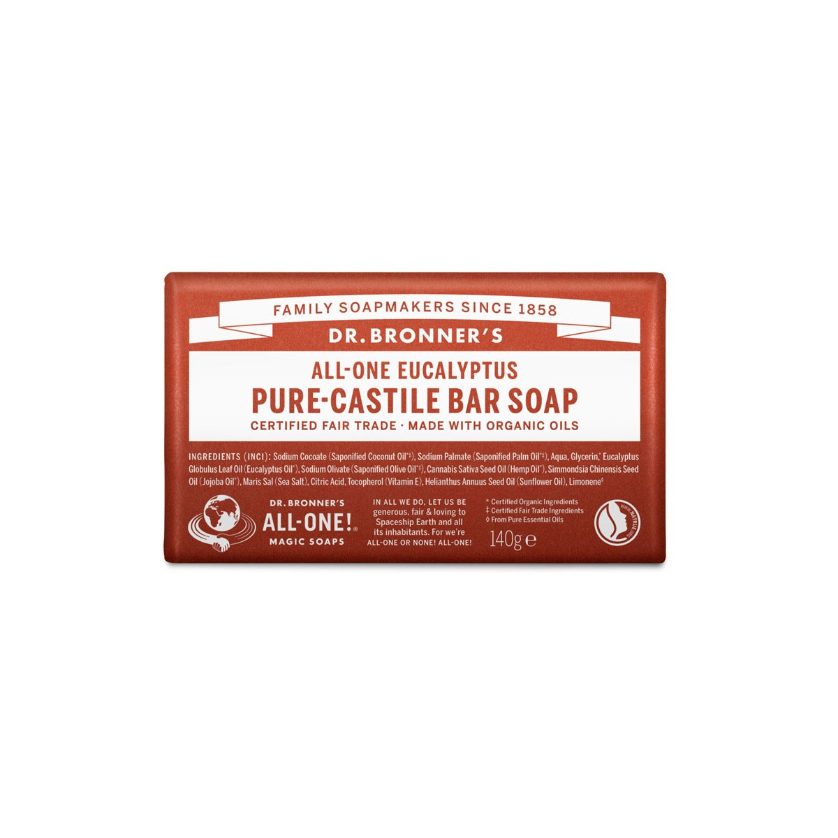 Pastilla de jabon de eucalipto bio 140g Dr. Bronner's