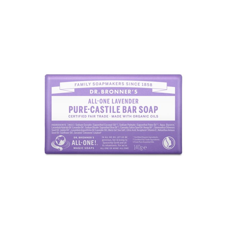 Pastilla de jabon de lavanda bio 140g Dr. Bronner's