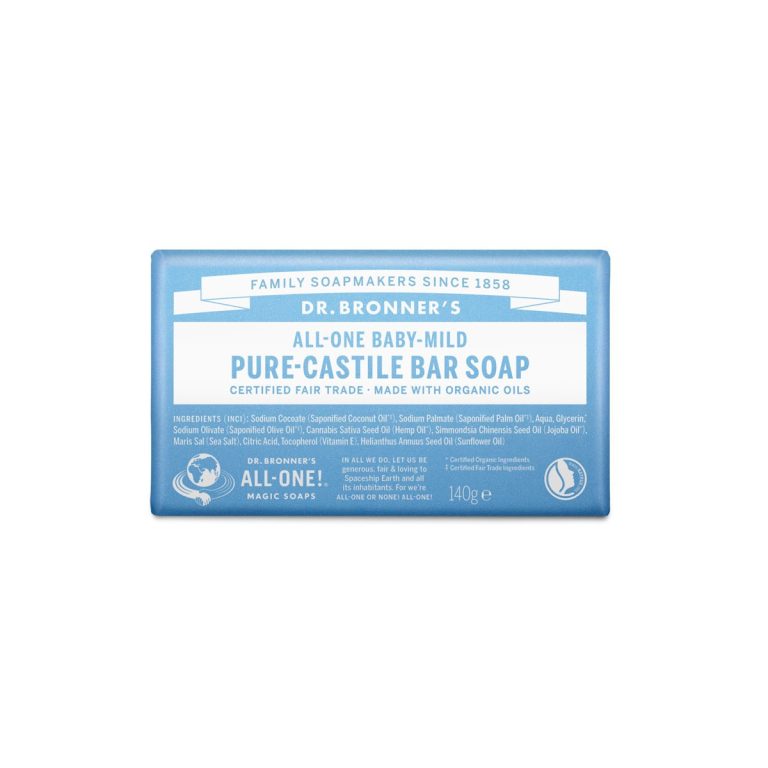 Pastilla de jabon neutro bebe/niño bio 140g Dr. Bronner's