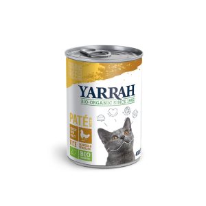Pate para gatos de pollo y algas bio lata 400g Yarrah