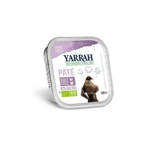 Pate para perros con pollo y pavo tarrina bio 150g Yarrah