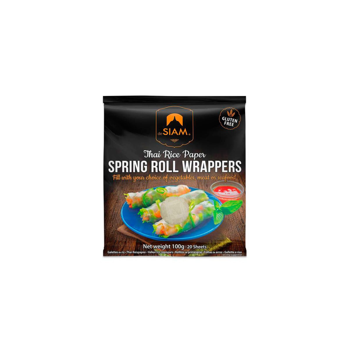 Rollitos de primavera papel de arroz (20 laminas) 100g deSIAM