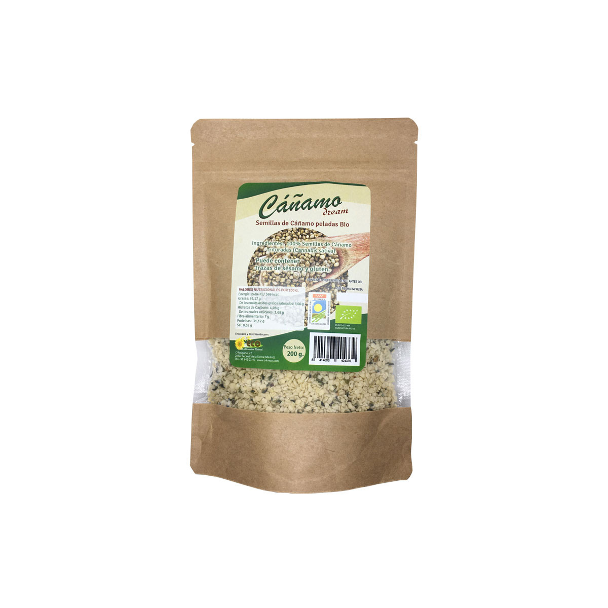 Semillas de cáñamo pelado bio 200 g Dream Foods