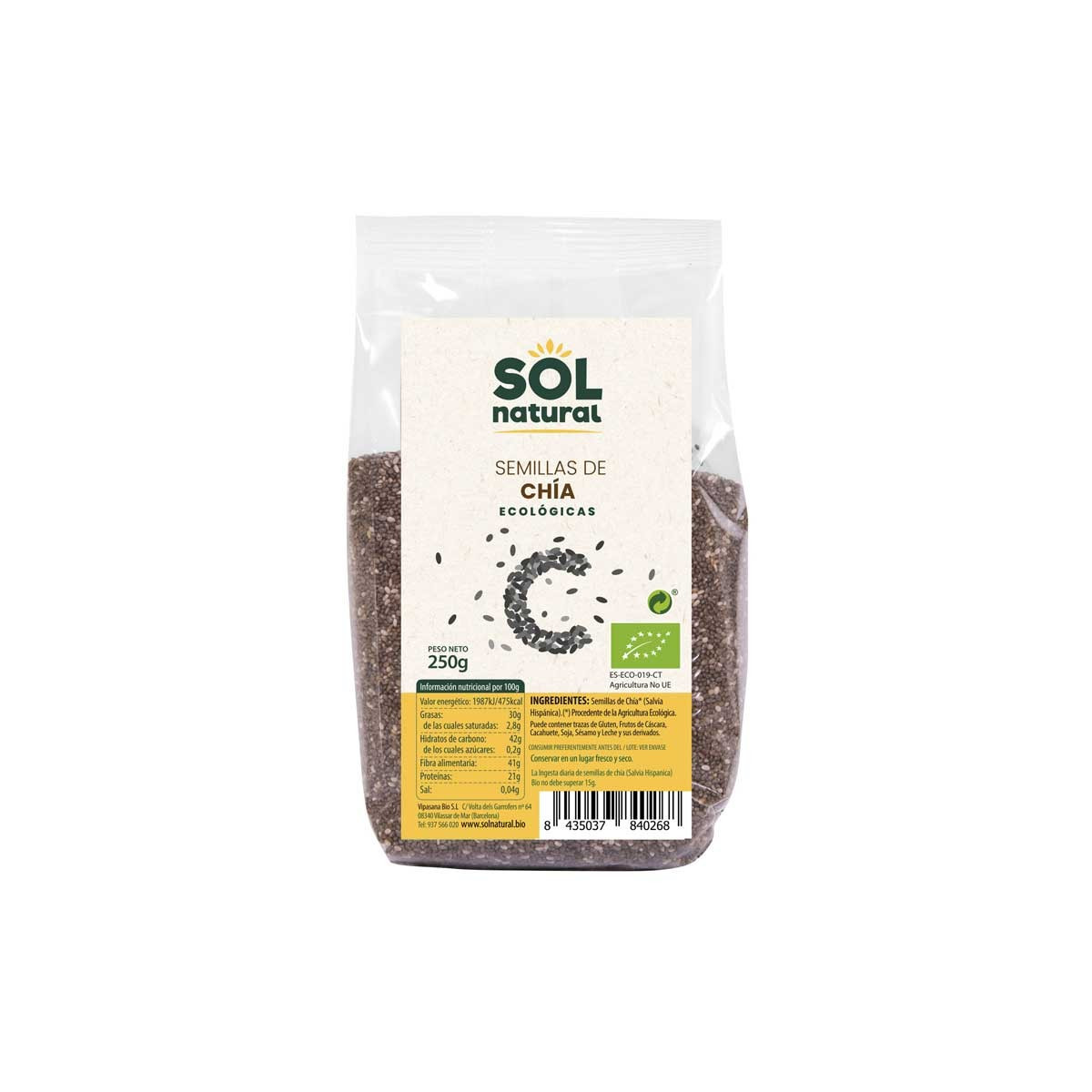 Semillas de chia bio 250g Sol Natural