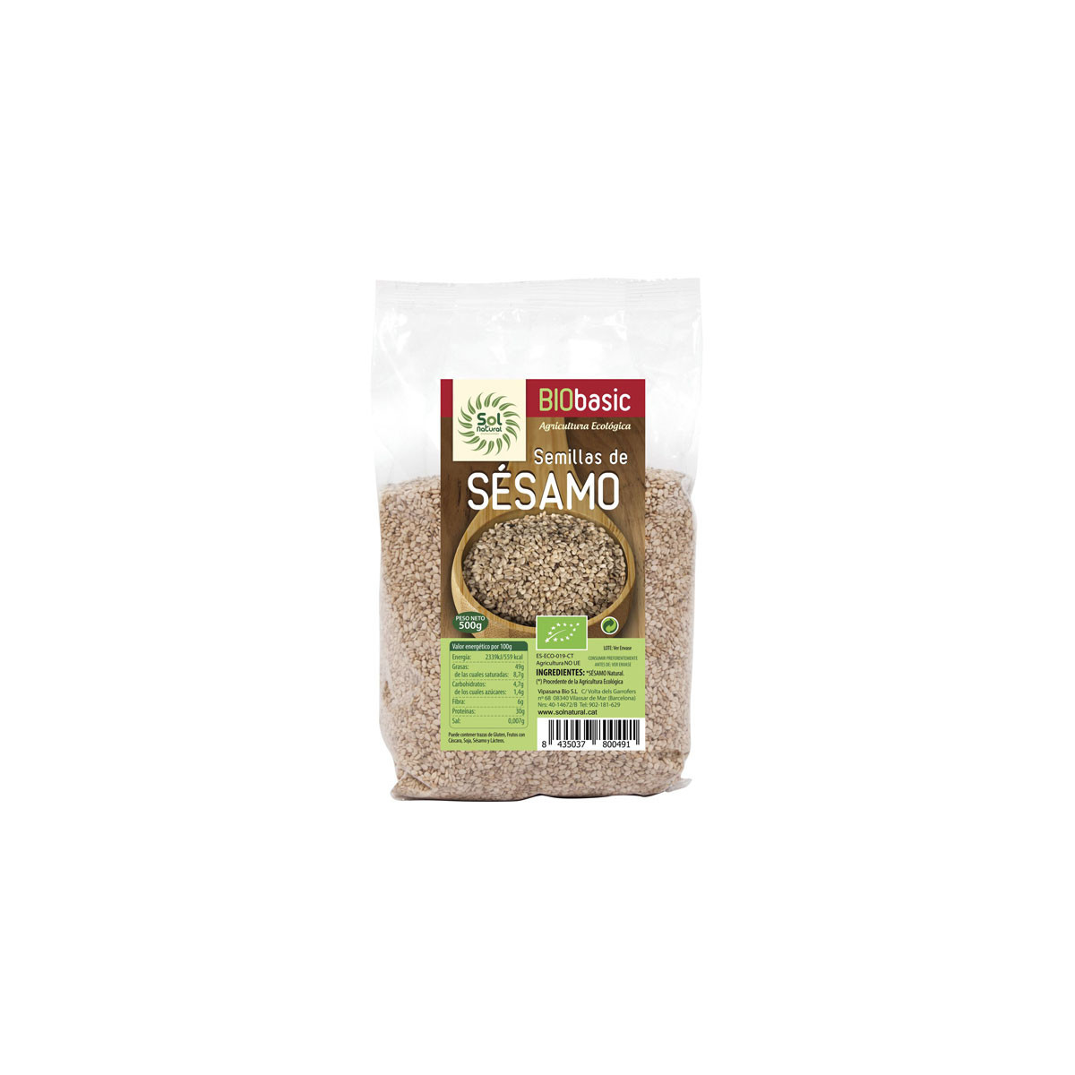 Semillas de Sesamo natural Bio 500g Sol Natural