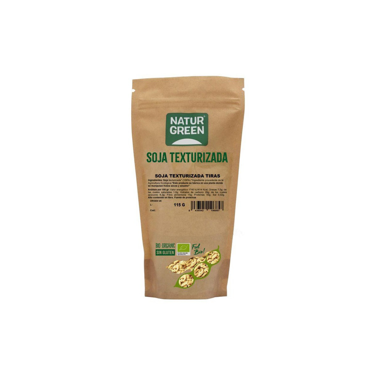 Soja texturizada tiras Bio 115g NaturGreen