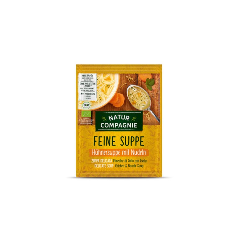 Sopa de pollo con fideos bio sobre 40 g Natur Compagnie