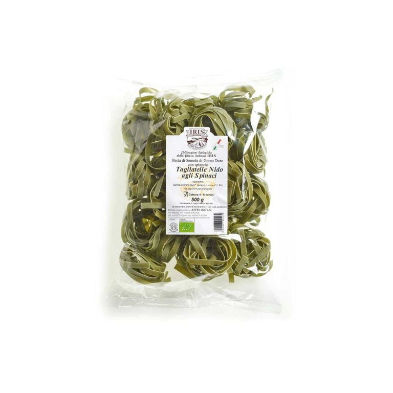 Tagliatelle de trigo con espinacas BIO 500 g IRIS