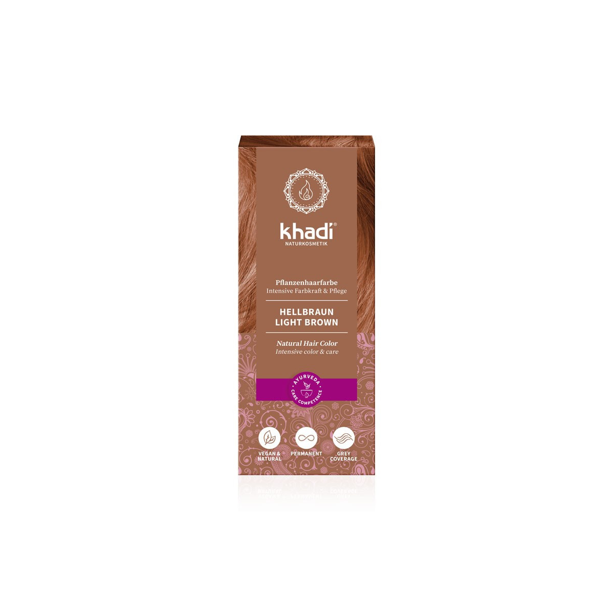 Tinte herbal Castaño Claro 100g Khadi