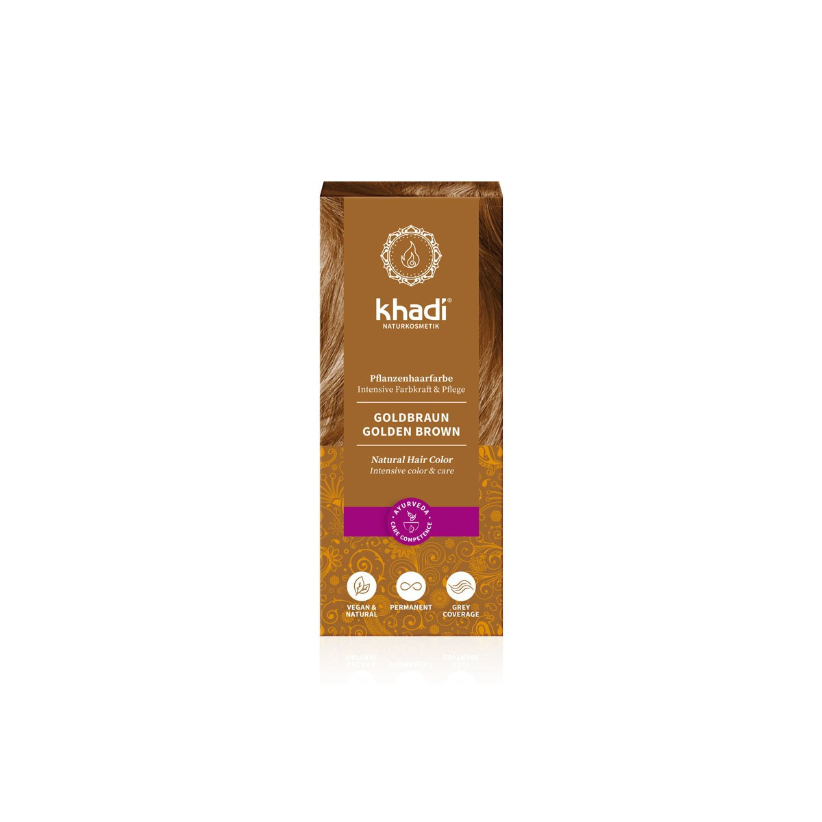 Tinte herbal Color Castaño Dorado 100g Khadi