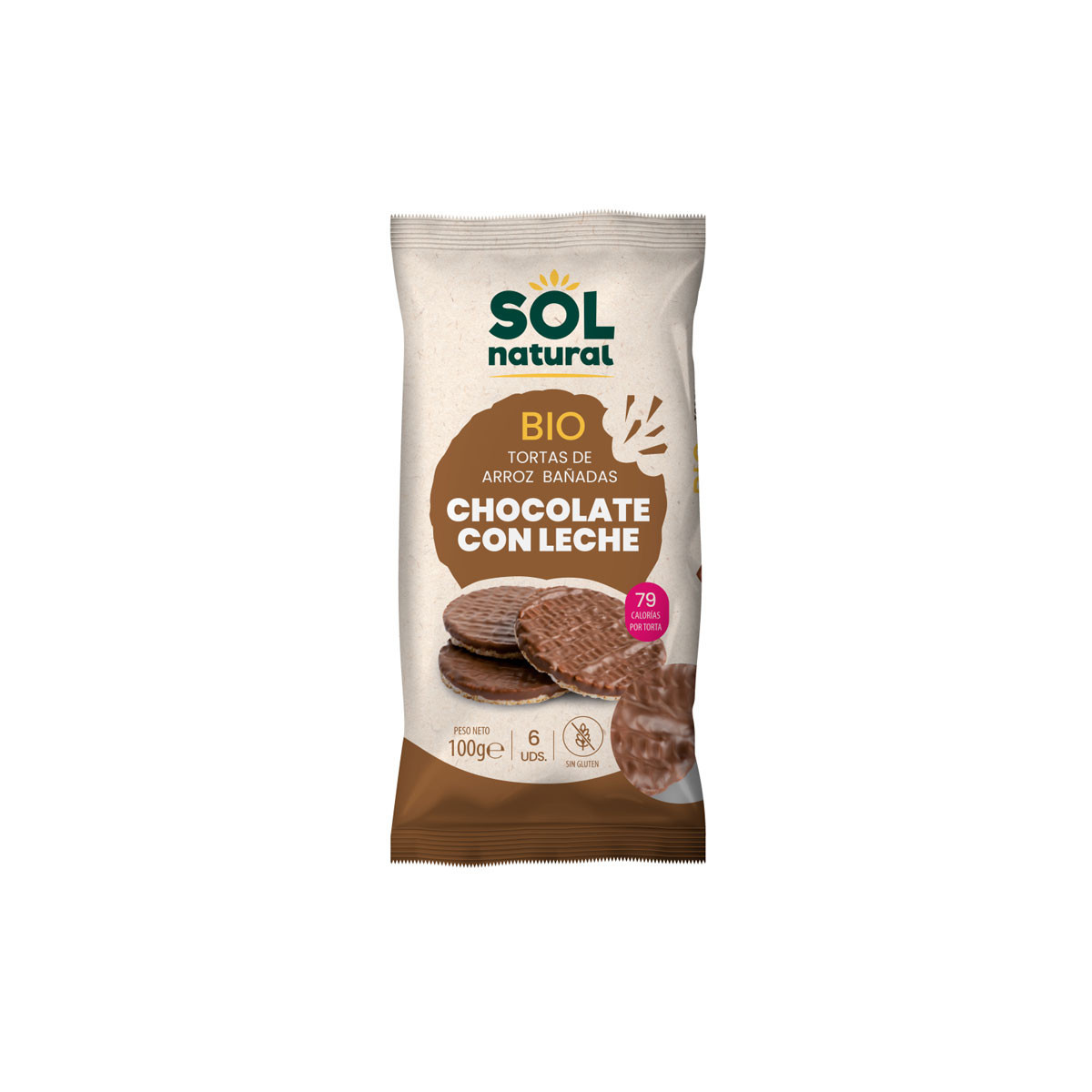 Tortitas de arroz chocolate con leche s/g bio 100g Sol Natural
