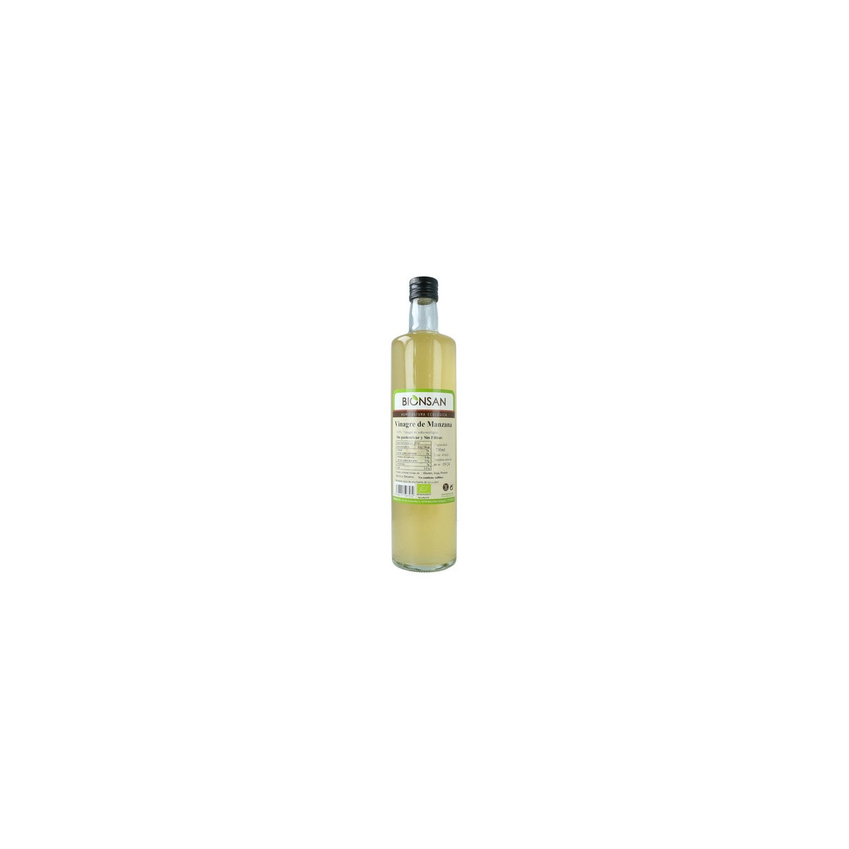 Vinagre de Manzana Sin filtrar y sin Pasteurizar 750ml Bionsan