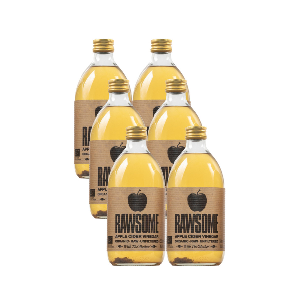 Vinagre de sidra de manzana sin filtrar Bio 500ml RAWSOME