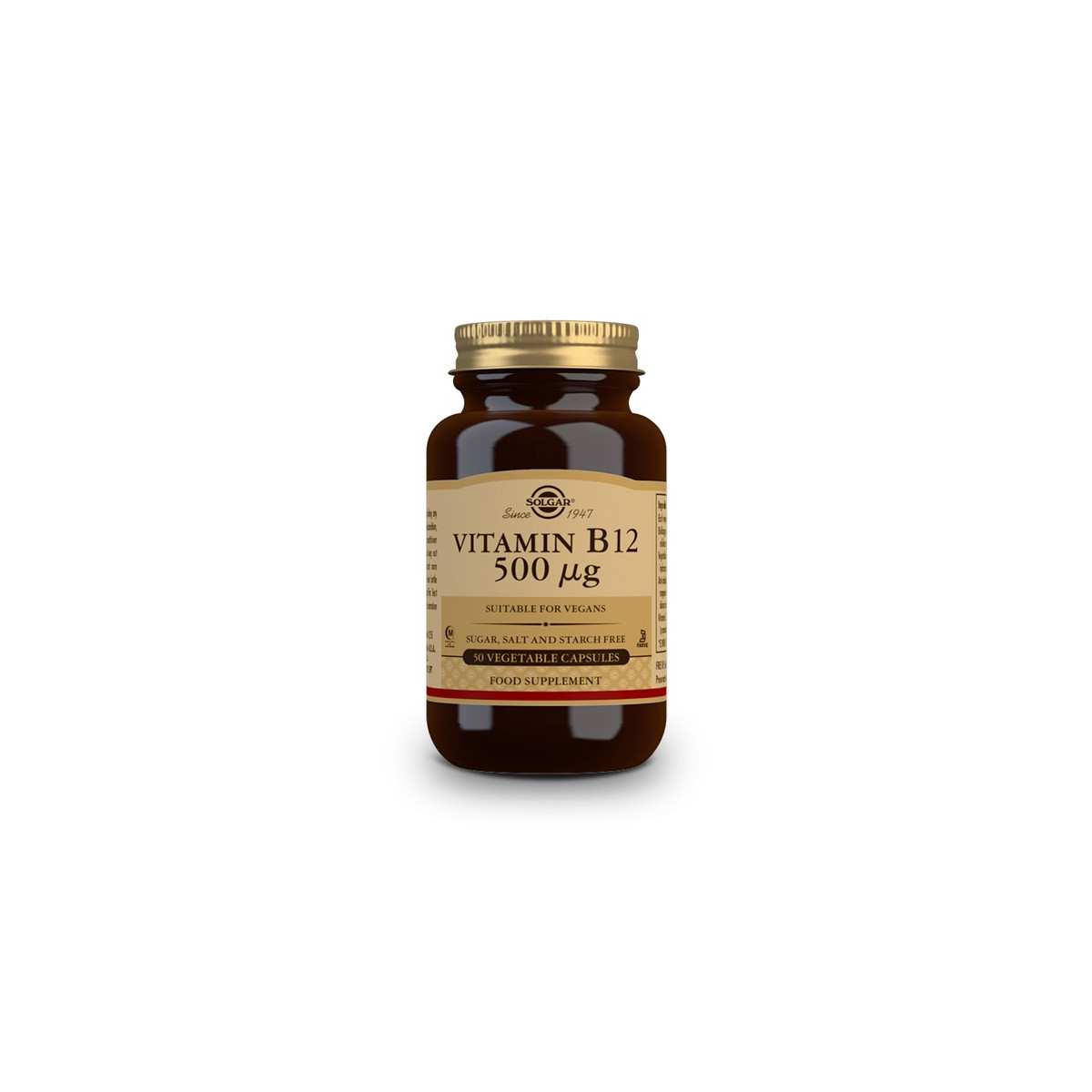 Vitamina B12 (cianocobalamina) 500µg 50vcaps Solgar
